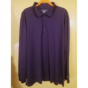 Men's Ben Hogan Polo Shirt Size 2XL Purple Long Sleeve Golf Bad Lighting